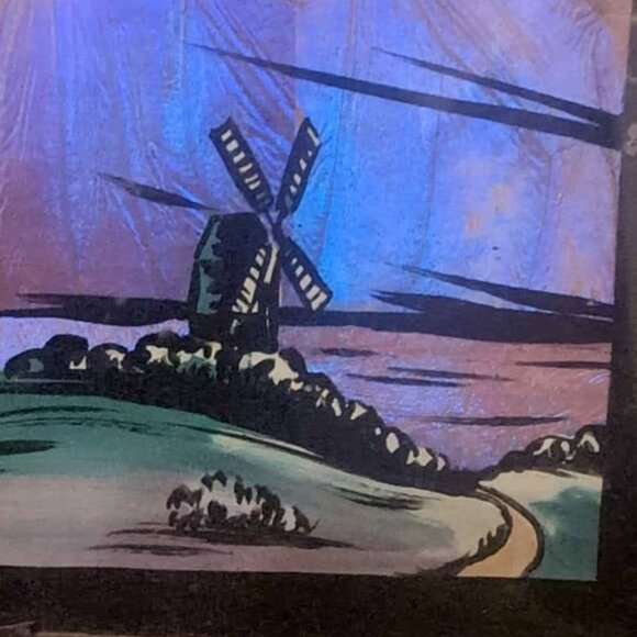 Antique Reverse Painting on Glass with Foil Background - Picture 7 of 10